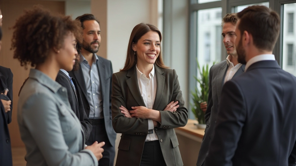 Person spricht vor einer Gruppe in einem Konferenzraum mit Blickkontakt zum Publikum